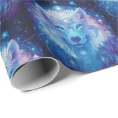 Wolf Blau Magie Mystik Cadeaupapier (Rol Hoek)