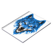 Wolf blauw en wit ontwerp notitieboek (Linkerzijde)