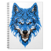 Wolf blauw en wit ontwerp notitieboek (Voorkant)