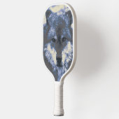 Wolf, blauw pickleball paddle (Links)