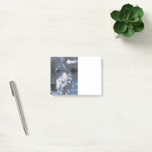 Wolf, blauw post-it® notes (Kantoor)