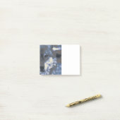 Wolf, blauw post-it® notes (Op bureau)