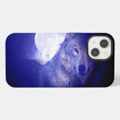 Wolf & Blauwe Nacht iPhone Hoesje (Achterkant horizontaal)