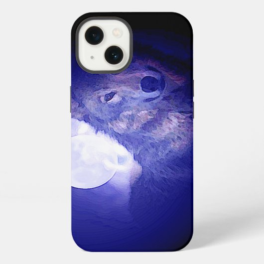 Wolf & Blauwe Nacht iPhone Hoesje (Achterkant)