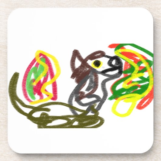 Wolf blij herfst bier onderzetter (Voorkant)