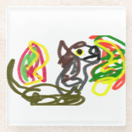 Wolf blij herfst glazen onderzetter