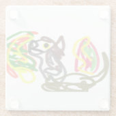 Wolf blij herfst glazen onderzetter (Achterkant)