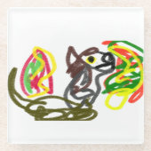 Wolf blij herfst glazen onderzetter (Voorkant)