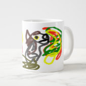 Wolf blij herfst grote koffiekop (Voorkant rechts)