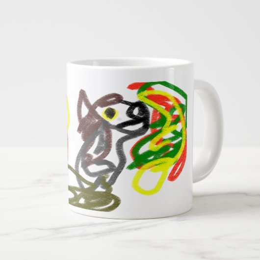 Wolf blij herfst grote koffiekop (Voorkant rechts)