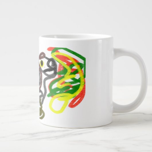 Wolf blij herfst grote koffiekop (Rechts)