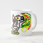 Wolf blij herfst grote koffiekop (Voorkant rechts)