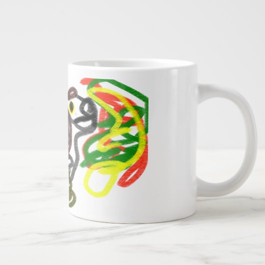 Wolf blij herfst grote koffiekop (Rechts)