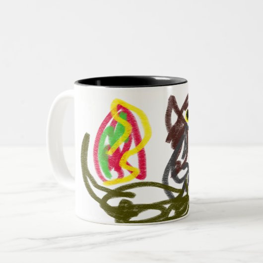 Wolf blij herfst tweekleurige koffiemok (Voorkant links)