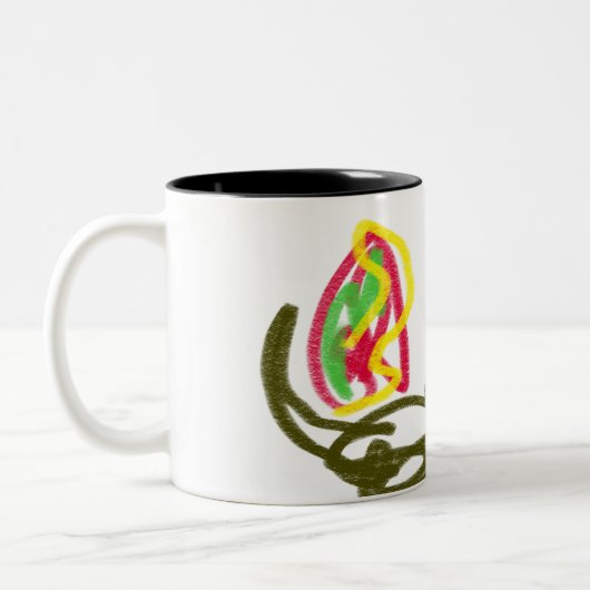 Wolf blij herfst tweekleurige koffiemok (Links)