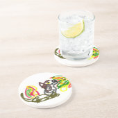 Wolf blij herfst zandsteen onderzetter (Zijkant)