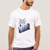 Wolf Blue Forest Grunge T-shirt (Voorkant)