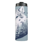 Wolf Blue Forest Grunge Thermosbeker (Voorkant)