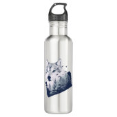 Wolf Blue Forest Grunge Waterfles (Voorkant)