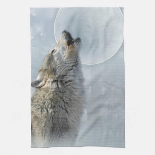 Wolf Blue Moon American MoJo Kitchen Towel Theedoek (Verticaal)