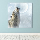 Wolf Blue Moon CANVAS (Insitu (Houten vloer))