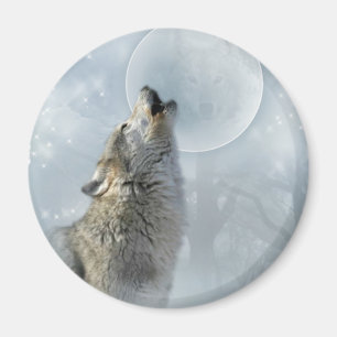 Wolf Blue Moon Magneet