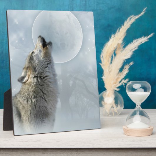 Wolf Blue Moon Plaque 8x10 Fotoplaat (Zijkant)