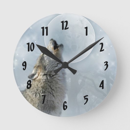 Wolf Blue Moon Ronde Klok (Voorkant)
