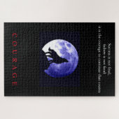 Wolf Blue Night Motivatie Courage Legpuzzel (Horizontaal)