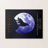 Wolf Blue Night Motivatie Courage Legpuzzel (Horizontaal)