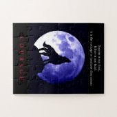 Wolf Blue Night Motivatie Courage Legpuzzel (Horizontaal)