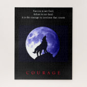 Wolf Blue Night Motivatie Courage Legpuzzel (Verticaal)