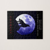Wolf Blue Night Motivatie Courage Legpuzzel (Horizontaal)