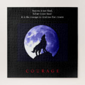Wolf Blue Night Motivatie Courage Legpuzzel (Verticaal)