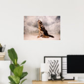 Wolf Bodypainting Illusion Poster (Thuiskantoor)