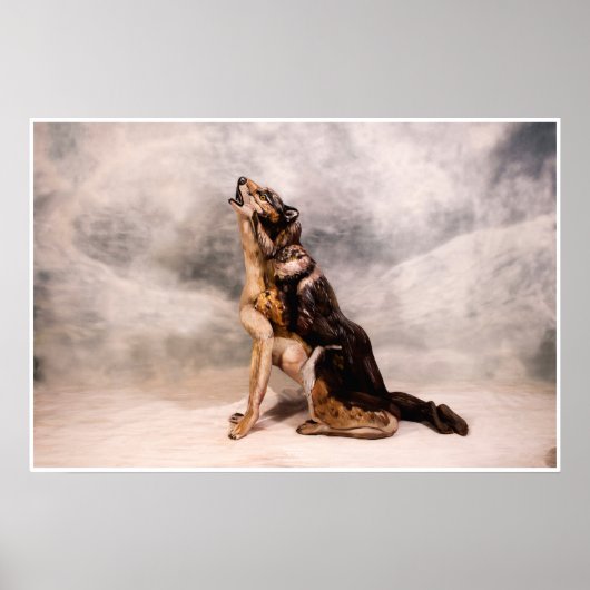 Wolf Bodypainting Illusion Poster (Voorkant)