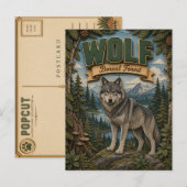 Wolf Boreaal Bos POPCUT Briefkaart (Voorkant / Achterkant)
