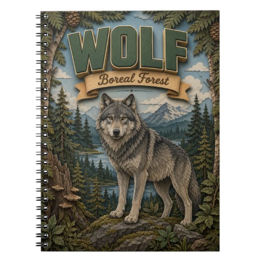 Wolf Boreaal Bos POPCUT Notitieboek (Voorkant)