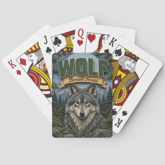 Wolf Boreaal Bos POPCUT Pokerkaarten (Achterkant)