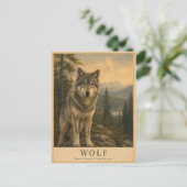 Wolf Boreaal Bos VINTAGE Briefkaart (Staand voorkant)