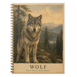 Wolf Boreaal Woud VINTAGE Notitieboek