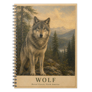 Wolf Boreaal Woud VINTAGE Notitieboek