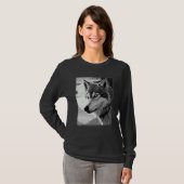 Wolf bos dier print roofdier motief hoofd wolve t-shirt (Voorkant volledig)