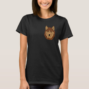 Wolf bos dierenprint roofdier motief hoofd wolf t-shirt