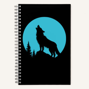 Wolf Bos Natuur Buitenleven Wilde Dieren Silhouet Notitieboek