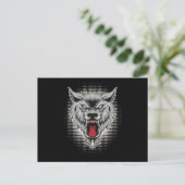 Wolf Bos Wolven Wild Dier Maan Pret Dier Briefkaart (Staand voorkant)