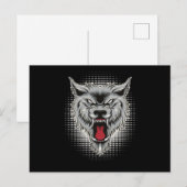 Wolf Bos Wolven Wild Dier Maan Pret Dier Briefkaart (Voorkant / Achterkant)