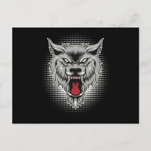 Wolf Bos Wolven Wild Dier Maan Pret Dier Briefkaart (Voorkant)