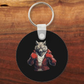 Wolf Boxer Boksen Mixed Martial Arts Kickboksen _1 Sleutelhanger (Voorkant)