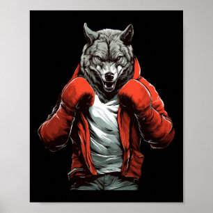 Wolf Boxer Boksen Mixed Martial Arts Kickboksen  Poster